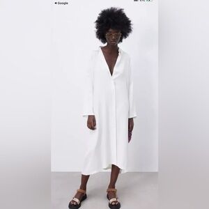 ZARA‎ OYSTER WHITE
OVERSIZED SHIRT DRESS
2567/583, size S